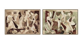 DKD Home Decor Cuadro Lienzo Abstracto Pack de 2 (140x4x100 cm)