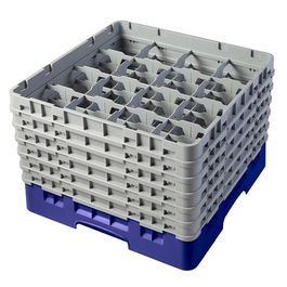 CAMBRO - 16S1114-186 - Cesta de lavado 16 comp. 6 alturas - 10,9 cm Ø máx. - alt. máx. 29,9 cm - 50 x 50 x 34,9 cm - Azul marino