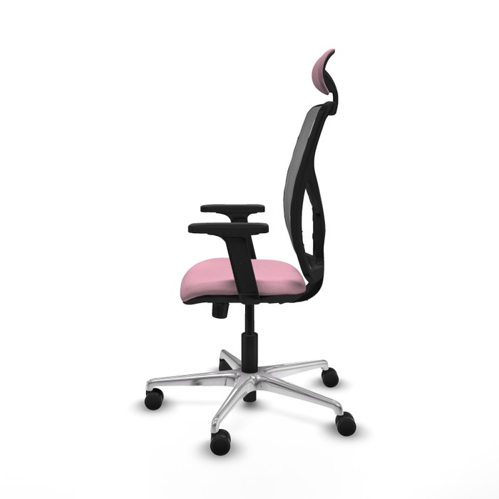 PIQUERAS Y CRESPO Silla de oficina Motilla Rosa y Gris con Mecanismo Sincro PIQUERAS Y CRESPO Silla de oficina Motilla Rosa y Gris con Mecanismo Sincro