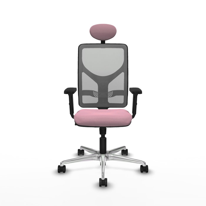 PIQUERAS Y CRESPO Silla de oficina Motilla Rosa y Gris con Mecanismo Sincro PIQUERAS Y CRESPO Silla de oficina Motilla Rosa y Gris con Mecanismo Sincro