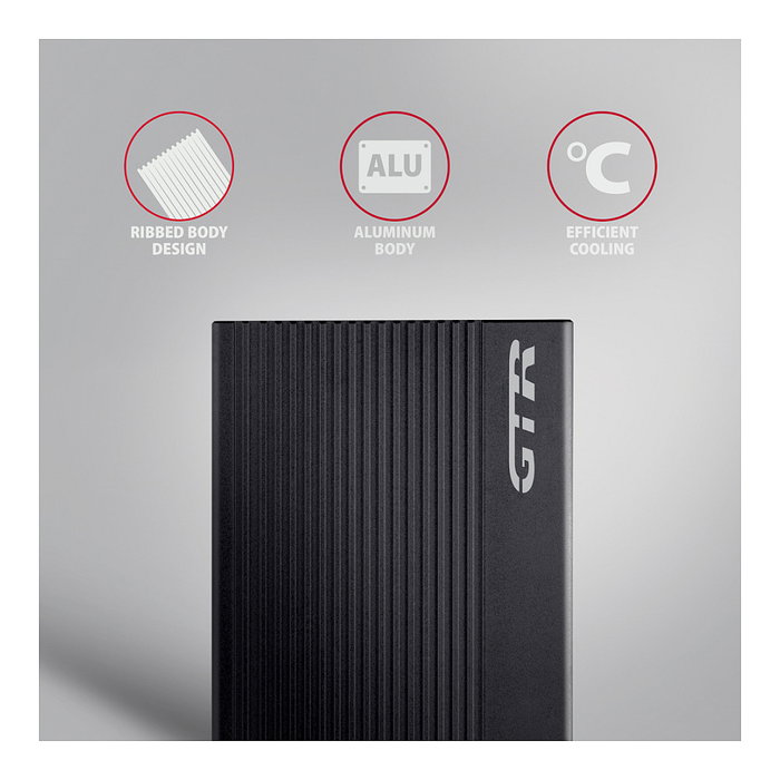 Axagon EE25-GTR Carcasa para disco duro externo USB-C 3.2 Gen 2 - SATA 6G, 2.5 pulg, negro