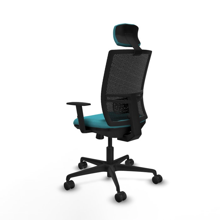PIQUERAS Y CRESPO Silla de oficina Yunquera con mecanismo Sincro/Traslack, Turquesa y Negro