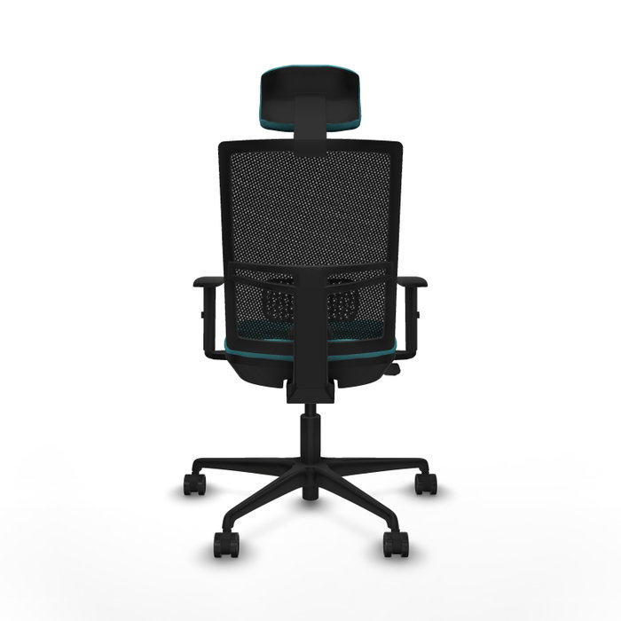 PIQUERAS Y CRESPO Silla de oficina Yunquera con mecanismo Sincro/Traslack, Turquesa y Negro
