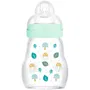 Mam Biberón de Vidrio 170ml Azul Tetina Flow 1 para Bebé de 0 a 6 Meses