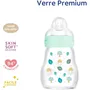 Mam Biberón de Vidrio 170ml Azul Tetina Flow 1 para Bebé de 0 a 6 Meses