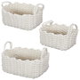 Home Deco Factory Juego de 3 Cestas Punto Grueso Organizadoras 27x18x17cm / 31x22x20cm / 35x26x22cm