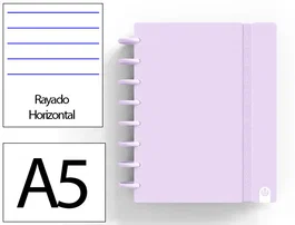 Carchivo Cuaderno Ingeniox Foam A5 80h Rayado Horizontal Malva Pastel