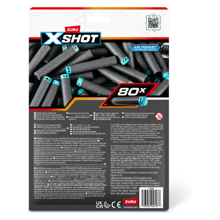 ZURU XSHOT Excel Paquete de Recarga de 80 Dardos Multicolor