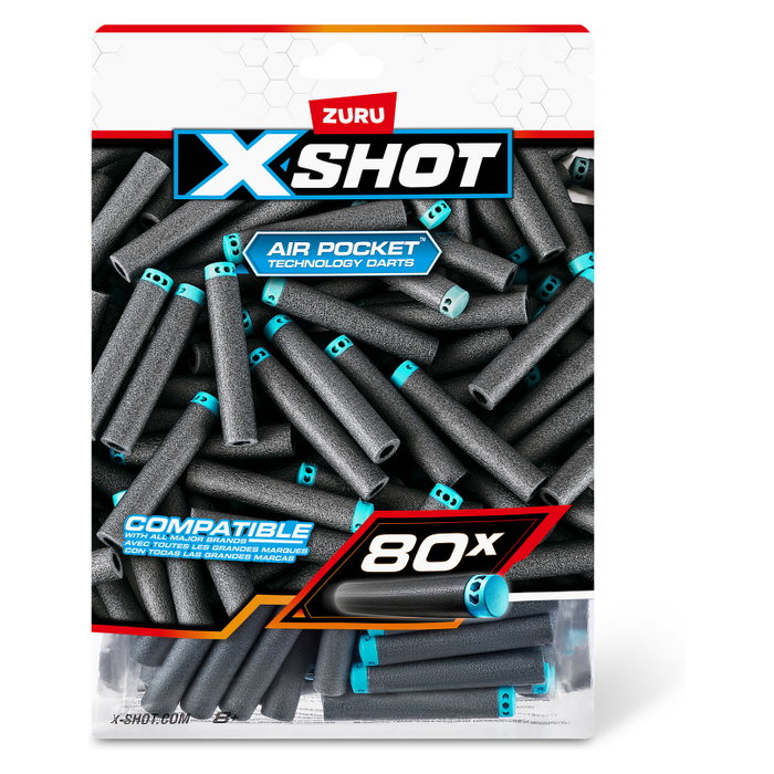 ZURU XSHOT Excel Paquete de Recarga de 80 Dardos Multicolor