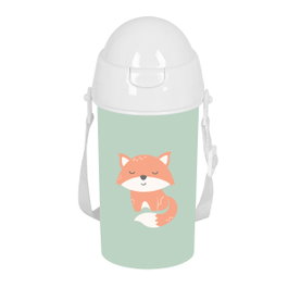 Safta Botella Preescolar Zorrito 500ml con Apertura Automática y Pajita