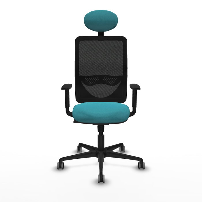 PIQUERAS Y CRESPO Silla de oficina Zulema con Mecanismo Sincro, Turquesa y Negro