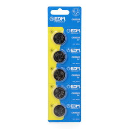 Edm Pila Botón Litio CR2025 3V Ø20x2,5mm Blister 5 Unidades