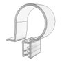 Basics Colgador Transparente para Carteles de 2 mm de Grosor, Varilla hasta 8 mm, 12 mm Ancho
