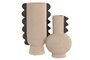 DKD Home Decor Jarrón de Gres Rugoso Marrón y Gris