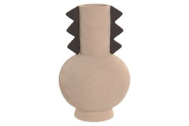 DKD Home Decor Jarrón de Gres Rugoso Marrón y Gris