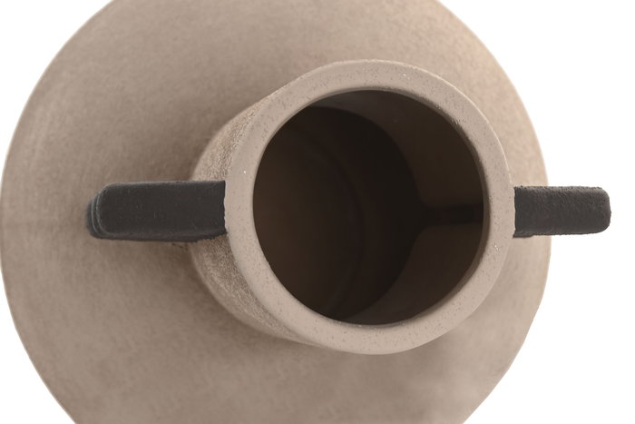 DKD Home Decor Jarrón de Gres Rugoso Marrón y Gris