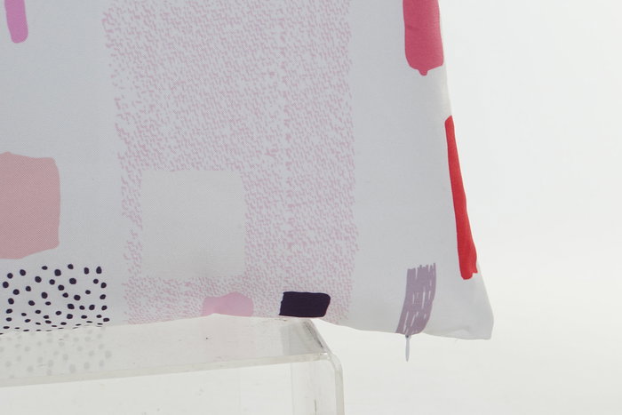 DKD Home Decor Cojín Memphis Blanco Rosa Poliester 45 x 10 x 45 cm (4 Unidades)