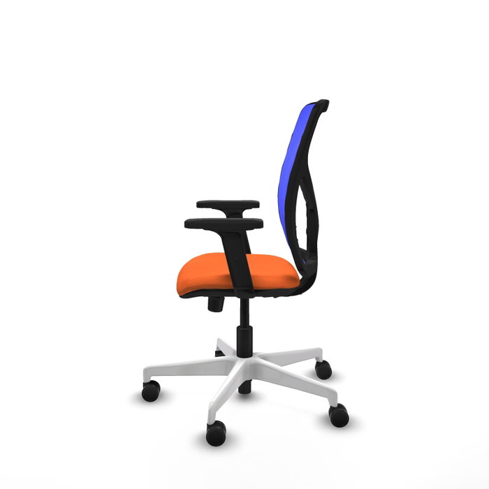 PIQUERAS Y CRESPO Silla de oficina Motilla con mecanismo Sincro, Tela Naranja y Malla Azul