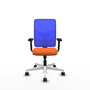 PIQUERAS Y CRESPO Silla de oficina Motilla con mecanismo Sincro, Tela Naranja y Malla Azul
