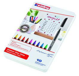 EDDING Rotulador Fibra 1200 Caja de Metal de 10