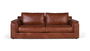 Giner y Colomer Sofá Tapizado en Piel Natural 3 Plazas Vintage Marrón