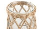 DKD Home Decor Portavelas de Cristal y Fibra Natural 18x18x24 cm