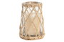 DKD Home Decor Portavelas de Cristal y Fibra Natural 18x18x24 cm