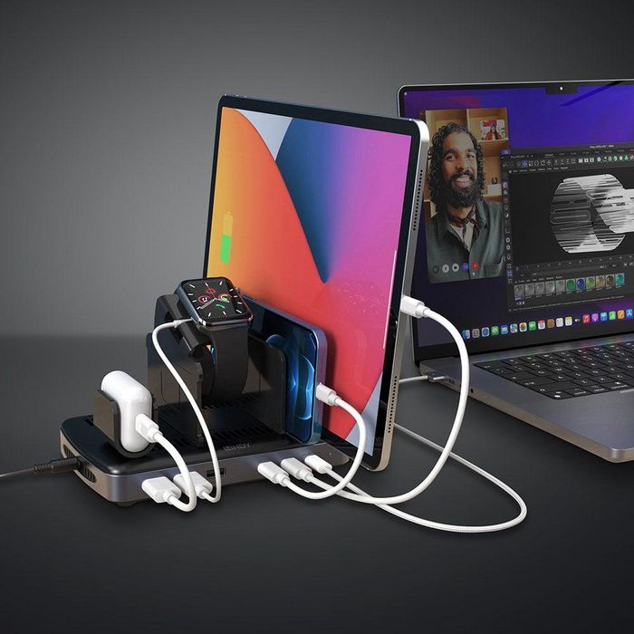 Lindy Estación de Carga USB 160W 6 Puertos (3x USB-A, 3x USB-C) PD 140W