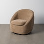 Sillón Giratorio Taupe Tejido-Madera 72 X 63 X 73 cm