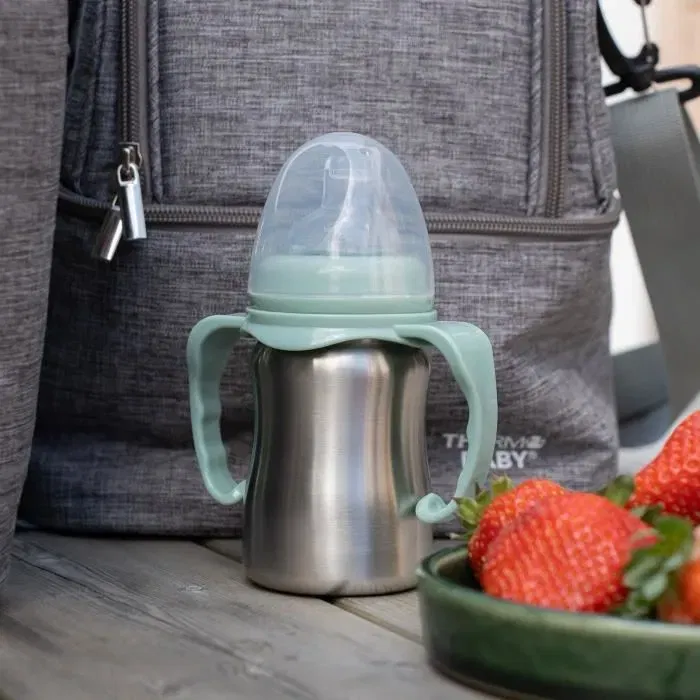 Thermobaby THE3023191861189 Vaso de aprendizaje Acero Inoxidable 180 ml Verde Cactus Ergonómico Antigoteo