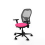 PIQUERAS Y CRESPO Silla de oficina Jorquera Rosa y Gris con Brazos 3D