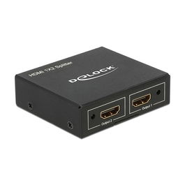 DeLOCK Splitter HDMI 87701 1x HDMI IN > 2x HDMI OUT 4K Negro Metal 340 MHz