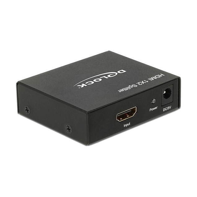 DeLOCK Splitter HDMI 87701 1x HDMI IN > 2x HDMI OUT 4K Negro Metal 340 MHz