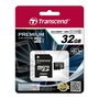 Transcend Premium Tarjeta de Memoria MicroSDHC 32GB Clase 10 U1, Velocidad Lectura 90MB/s, con Adaptador SD