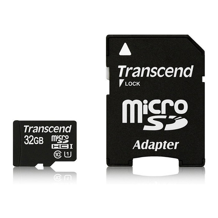 Transcend Premium Tarjeta de Memoria MicroSDHC 32GB Clase 10 U1, Velocidad Lectura 90MB/s, con Adaptador SD