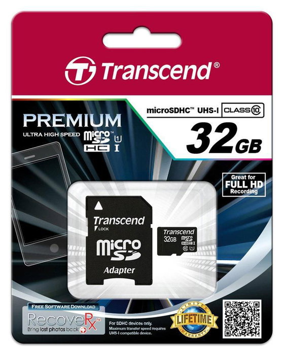 Transcend Premium MicroSDHC 32GB con Adaptador Transcend Premium MicroSDHC 32GB con Adaptador