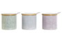 DKD Home Decor Azucarero Dolomite Bambu Surtido de 3 Colores