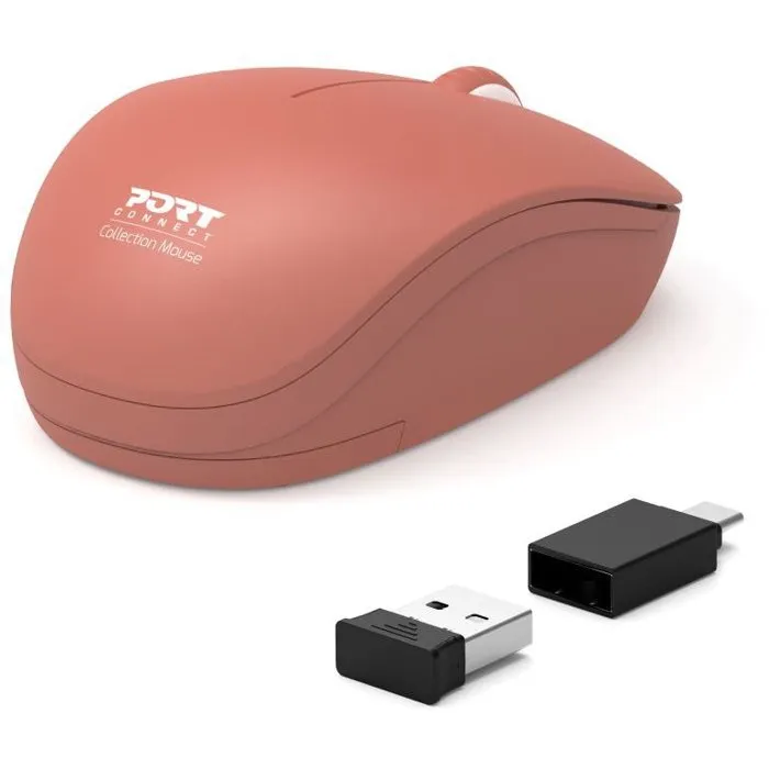 Port Designs Ratón Inalámbrico Colección II 900542 - 2.4 GHz, Terracota, Receptor USB