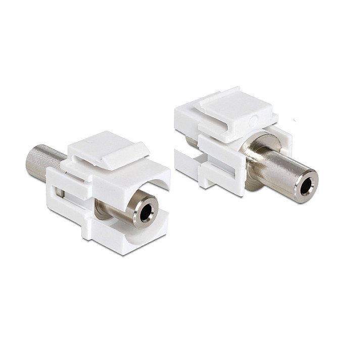 DeLOCK 86322 Módulo Keystone Jack 3,5 mm a Jack 3,5 mm Blanco/Plata