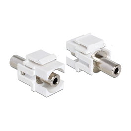 DeLOCK 86322 Módulo Keystone Jack 3,5 mm 3 Pin a Jack 3,5 mm 3 Pin Blanco