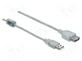 DeLOCK Cable USB 2.0 tipo A a tipo A de 5m, Transparente