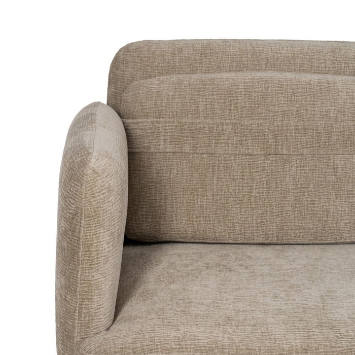 Ixia Sofá Beige de Tejido y Madera para Salón