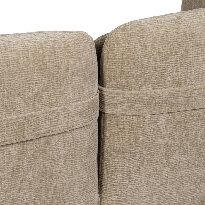 Ixia Sofá Beige de Tejido y Madera para Salón