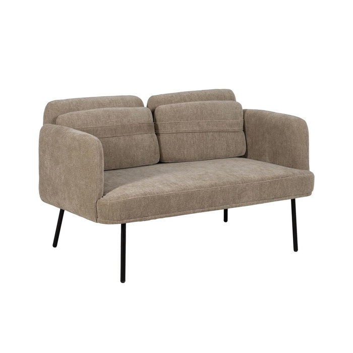Ixia Sofá Beige de Tejido y Madera para Salón