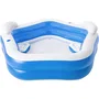 Bestway Piscina Hinchable Octogonal con Asientos y Reposacabezas, Capacidad 575 L, Dimensiones 213 x 206 x 69 cm, Incluye Portavasos y Cojines