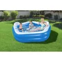 Bestway Piscina Hinchable Octogonal con Asientos y Reposacabezas, Capacidad 575 L, Dimensiones 213 x 206 x 69 cm, Incluye Portavasos y Cojines