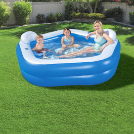 Bestway Piscina Hinchable Octogonal con Asientos y Reposacabezas 213x206x69 cm