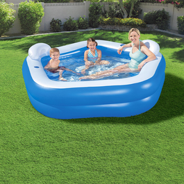 Bestway Piscina Hinchable 2 Camaras Family 213x206x69 cm +6 Años Jardin 54153