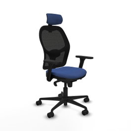 PIQUERAS Y CRESPO Silla de oficina Jorquera con mecanismo Sincro, Azul marino y Negro