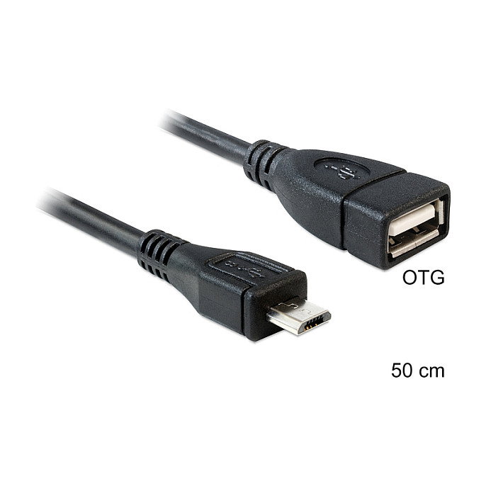 DeLOCK Cable USB de 50 cm Micro-USB B a USB 2.0-A OTG DeLOCK Cable USB de 50 cm Micro-USB B a USB 2.0-A OTG